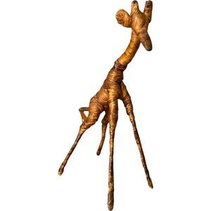Vintage Handcrafted Raffia Giraffe Figurine Sculpture